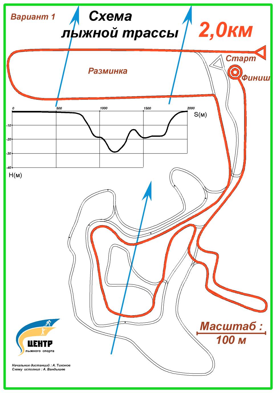 Карта лыжной трассы в красногорске